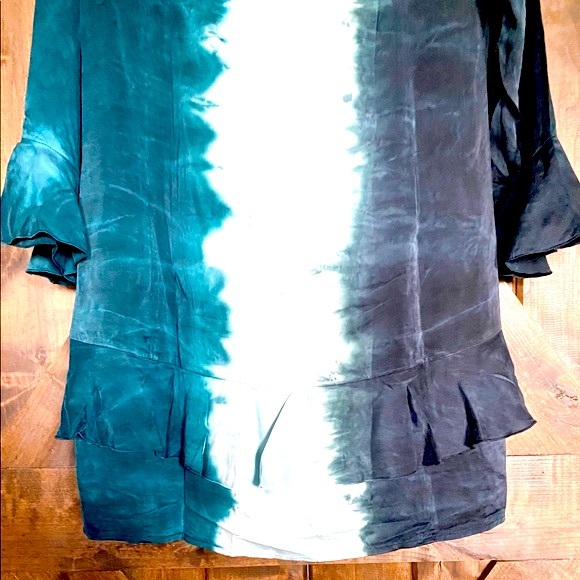 Chaser Ruffled Silk Tie Dye Mini Dress NWT - Picture 7 of 16